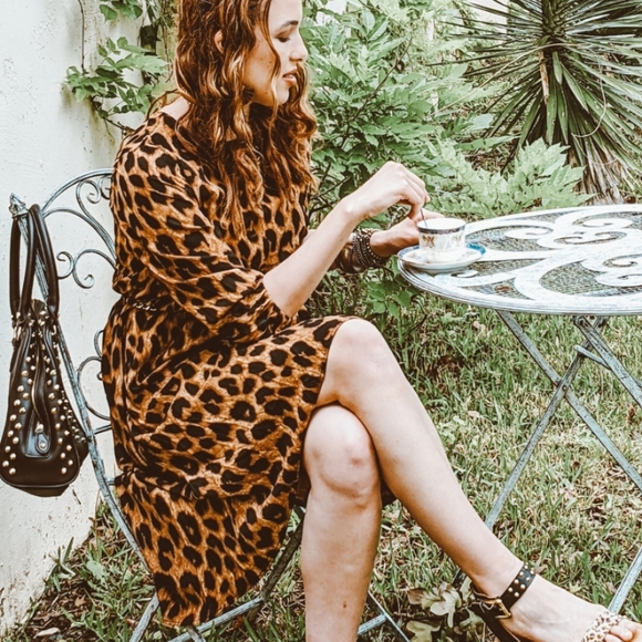 NWT Bohemian Leopard Print Dress S:Sm-Med - Picture 9 of 12